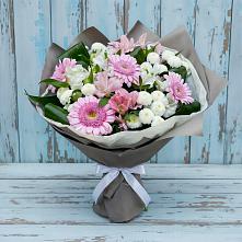 Букет цветов из:  Герберы, Альстромерии и Хризантемы в Селково