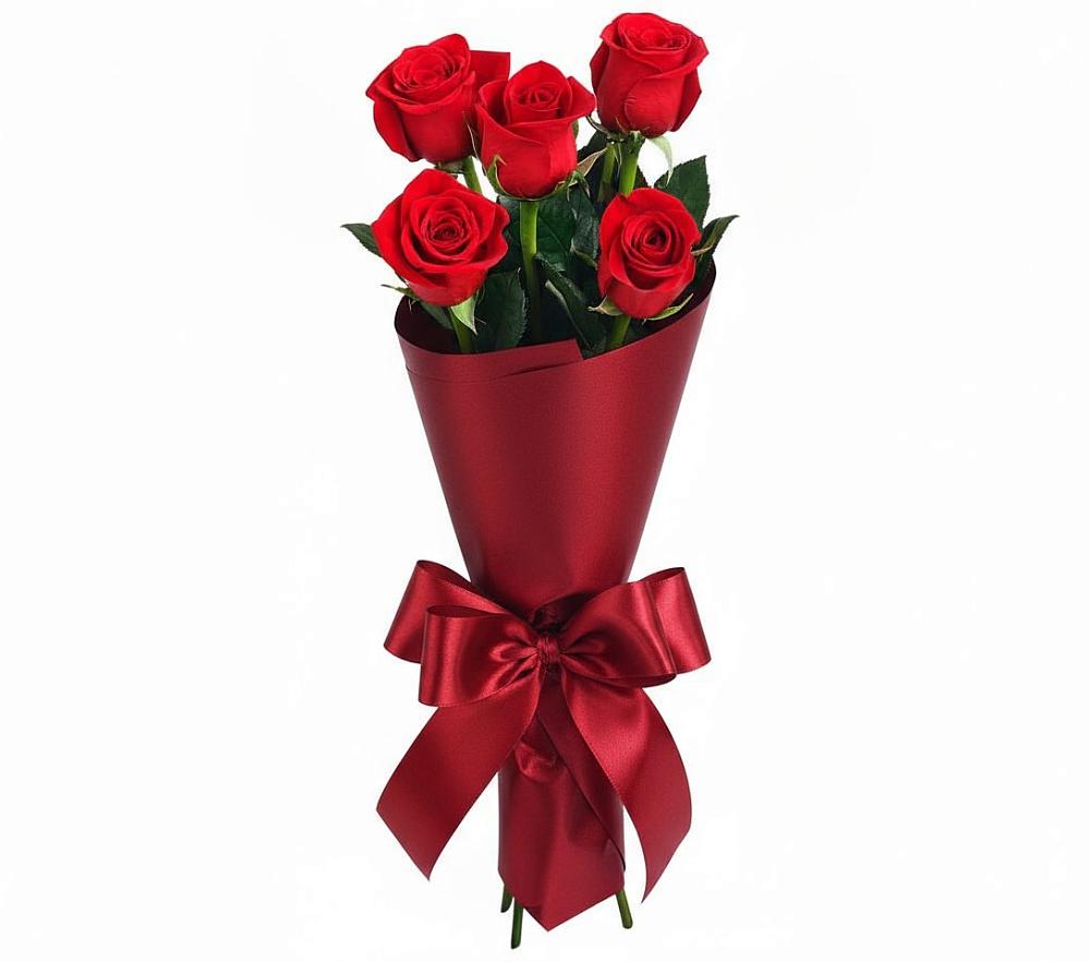 Букет 5 Красных роз Эдлесс Лав в Селково