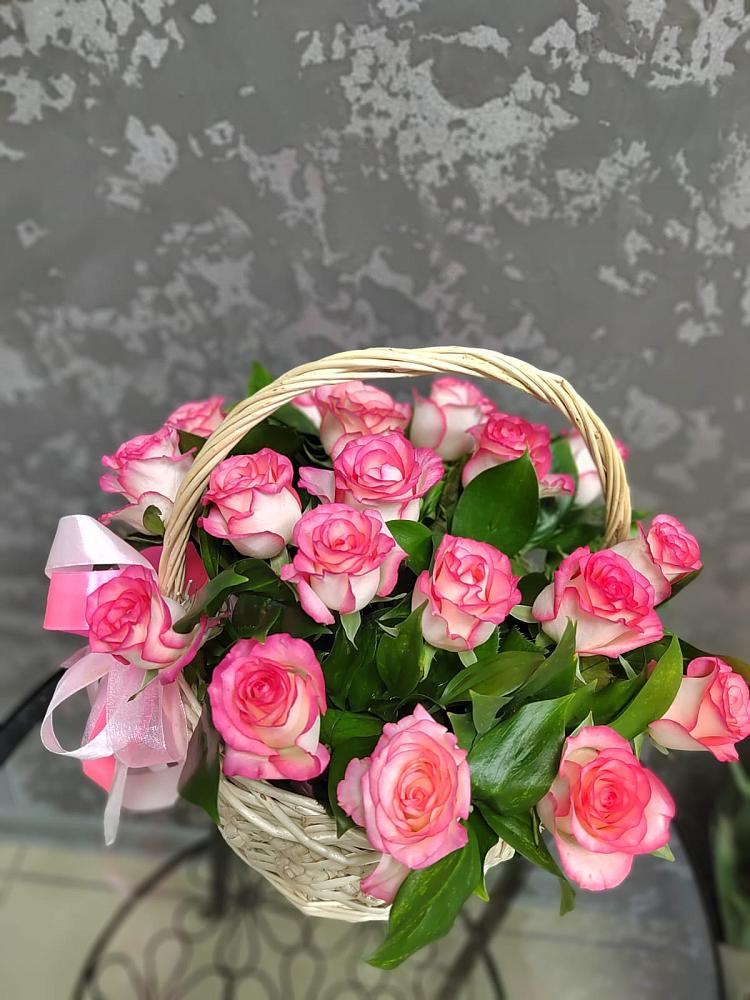 Цветочная композиция из Розы в корзине в Селково