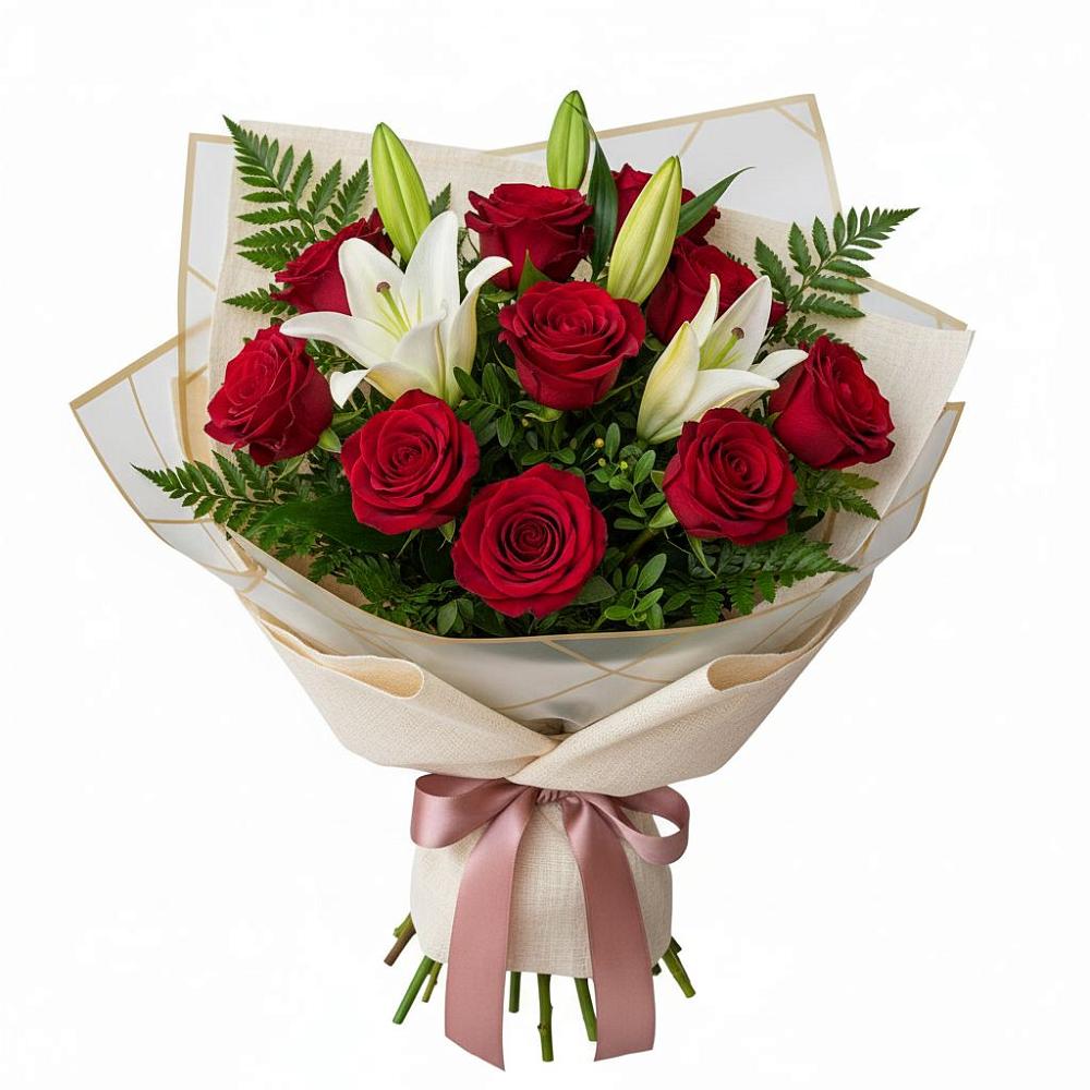 Букет цветов из: Лилии и Розы в Селково