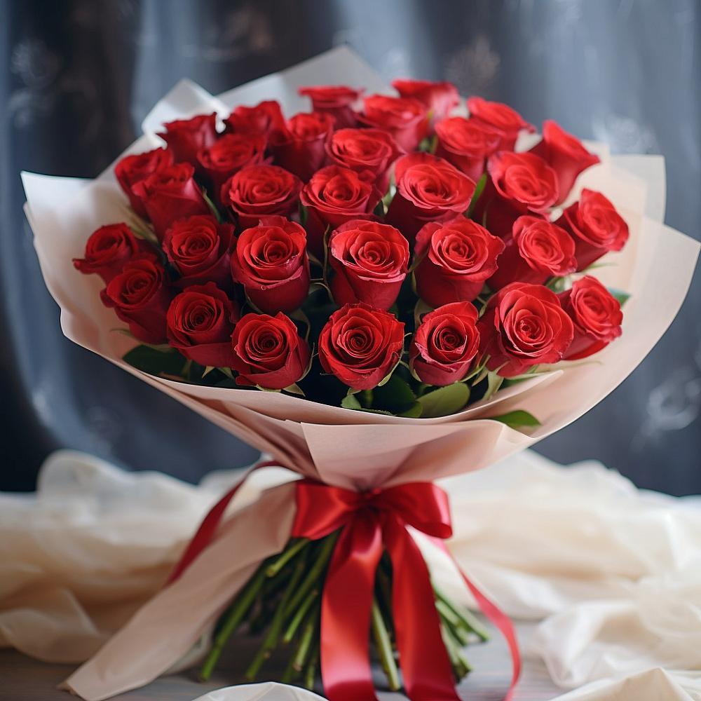 Букет 31 Красная роз Эдлесс Лав в Селково