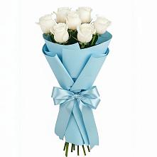 Букет 7 белых роз Проуд в Селково