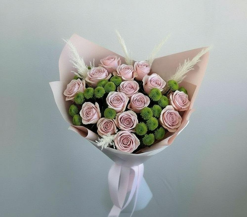 Букет цветов из: Розы и Хризантемы в Селково