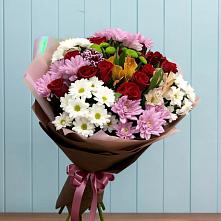 Букет цветов из:  Розы, Хризантемы и Альстромерии в Селково