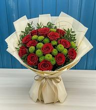 Букет цветов из:  Розы и Хризантемы #REPLACE_PRED# Селково