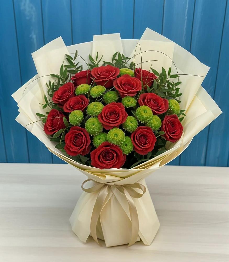 Букет цветов из: Розы и Хризантемы в Селково