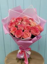 Букет 15 Розовых роз Равель в Селково