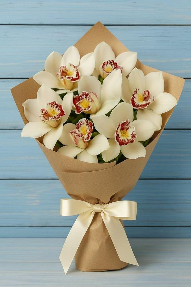 Букет цветов из: Орхидеи и Розы в Селково